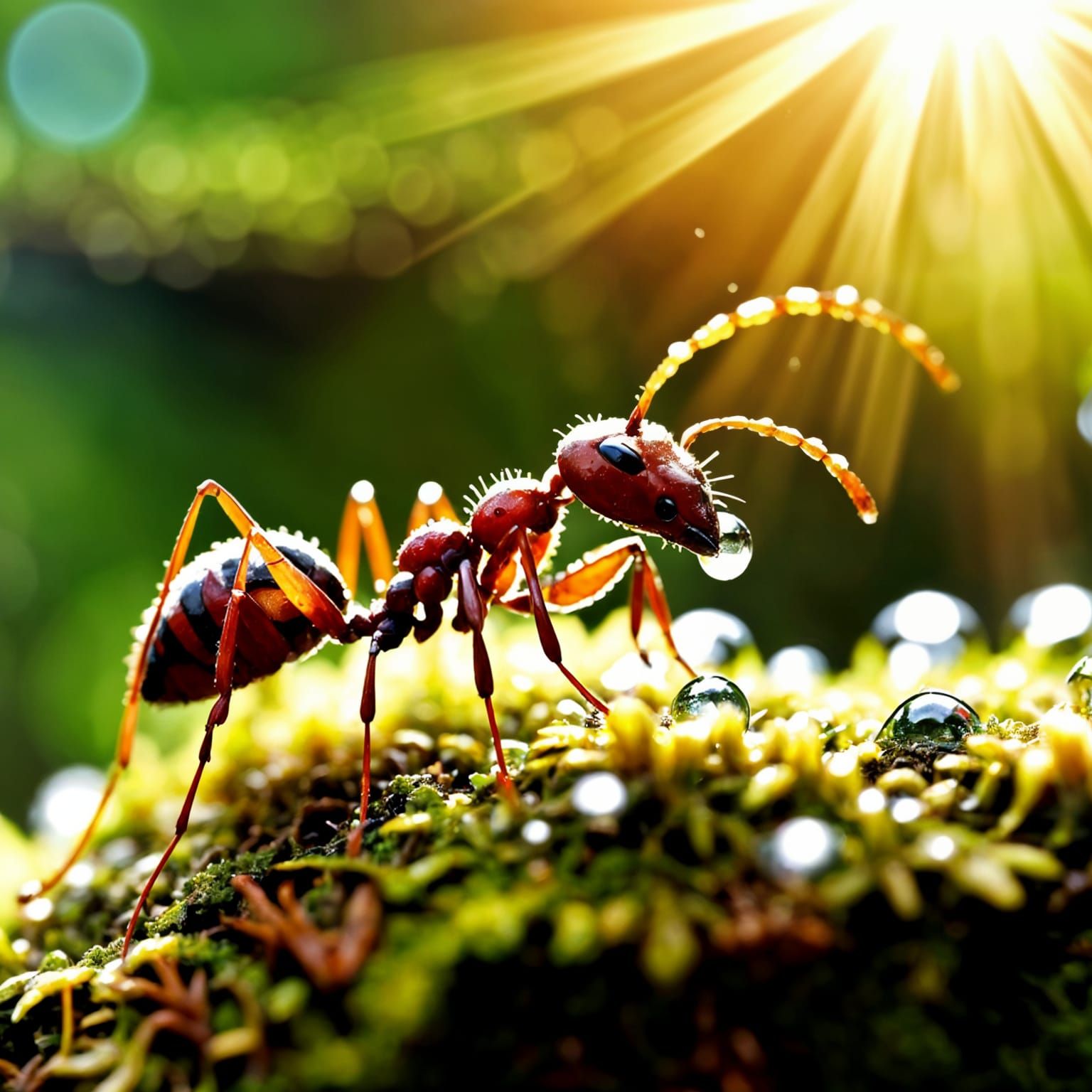 Red Ant Hydration: Macro Shot with Bokeh