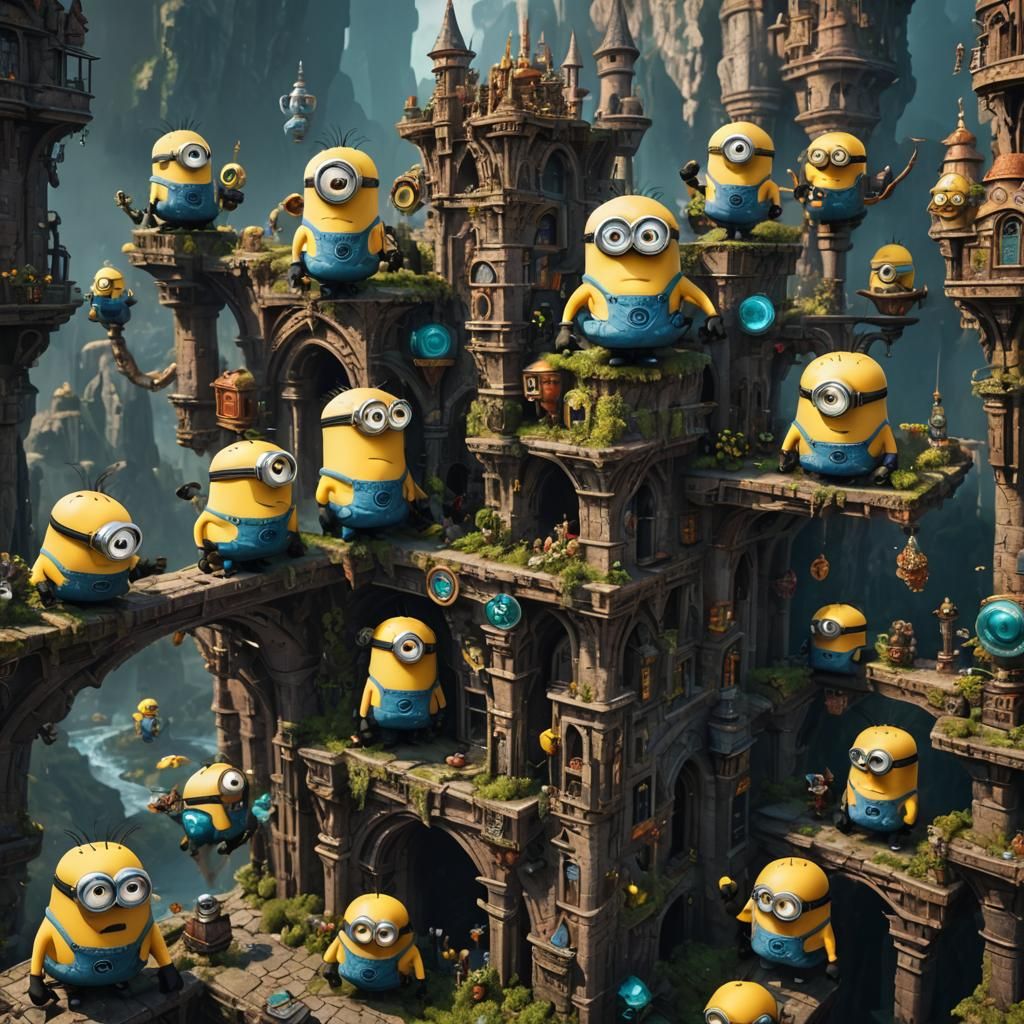 Detailed Matte Painting of a Fantastical Minion