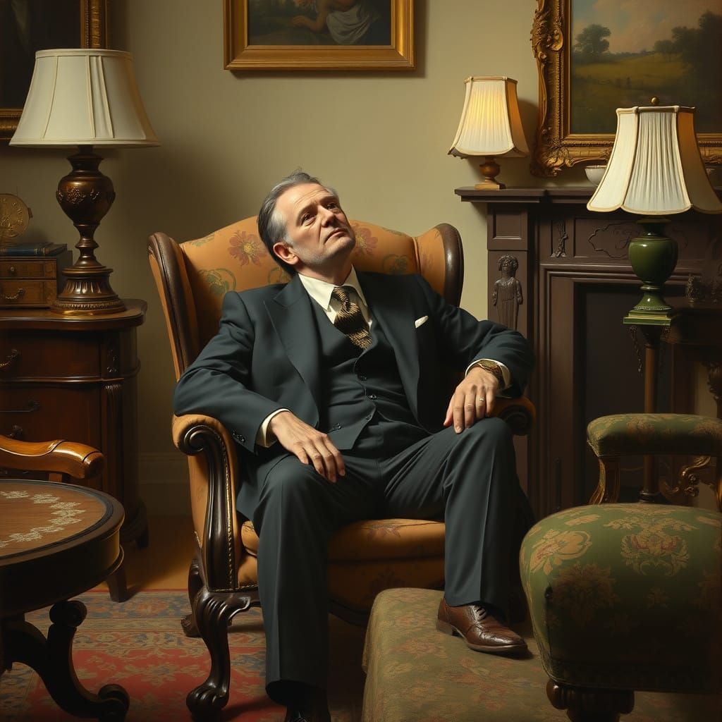 Mr. Jenkins in Armchair, Inspired by Impressionist Masters