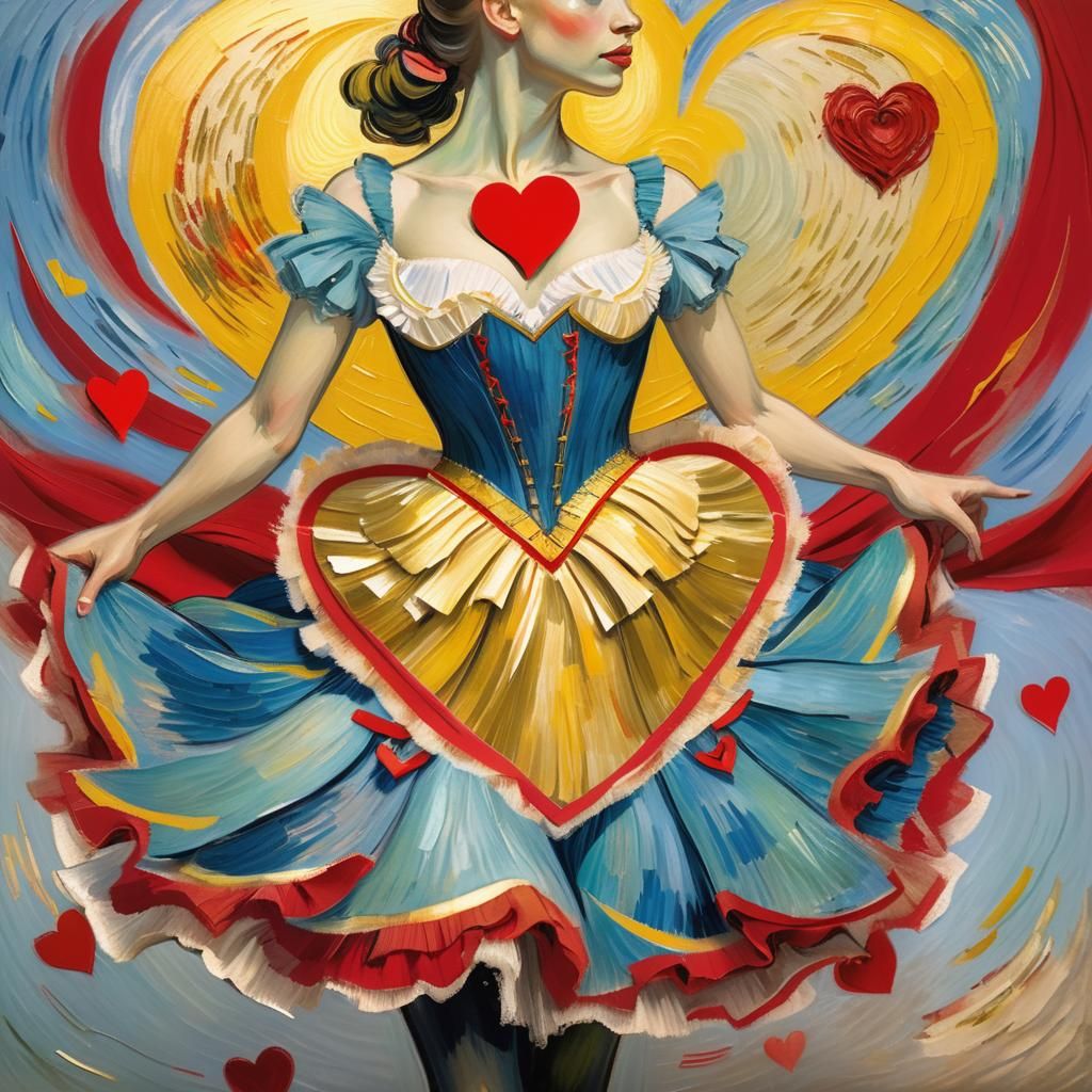 Ethereal Girl in Bodysuit, Impressionist Concept Art