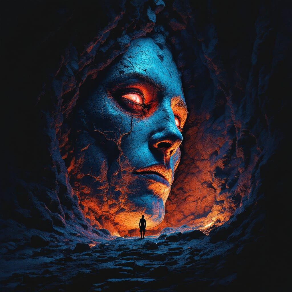 Cave of Death and Wonder in Rembrandt-Inspired Pop Art