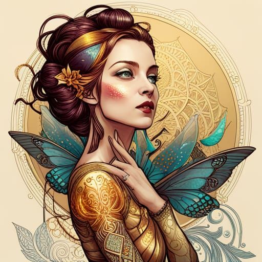 Steampunk Fairy Queen with Luminous Colors