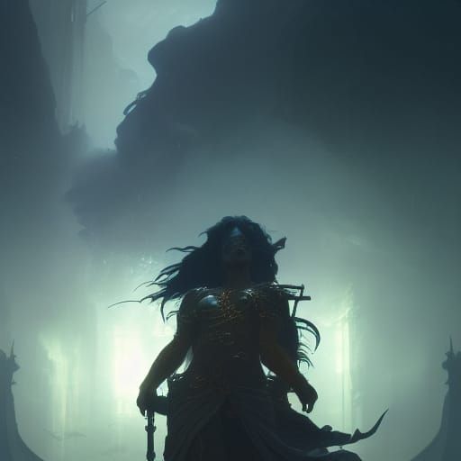 Detailed Dark Fantasy Art of Indra in 8K