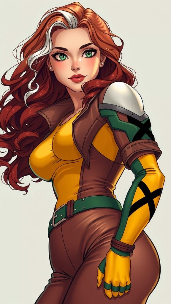 Superheroine in Cel-Shaded Graphic Novel Style