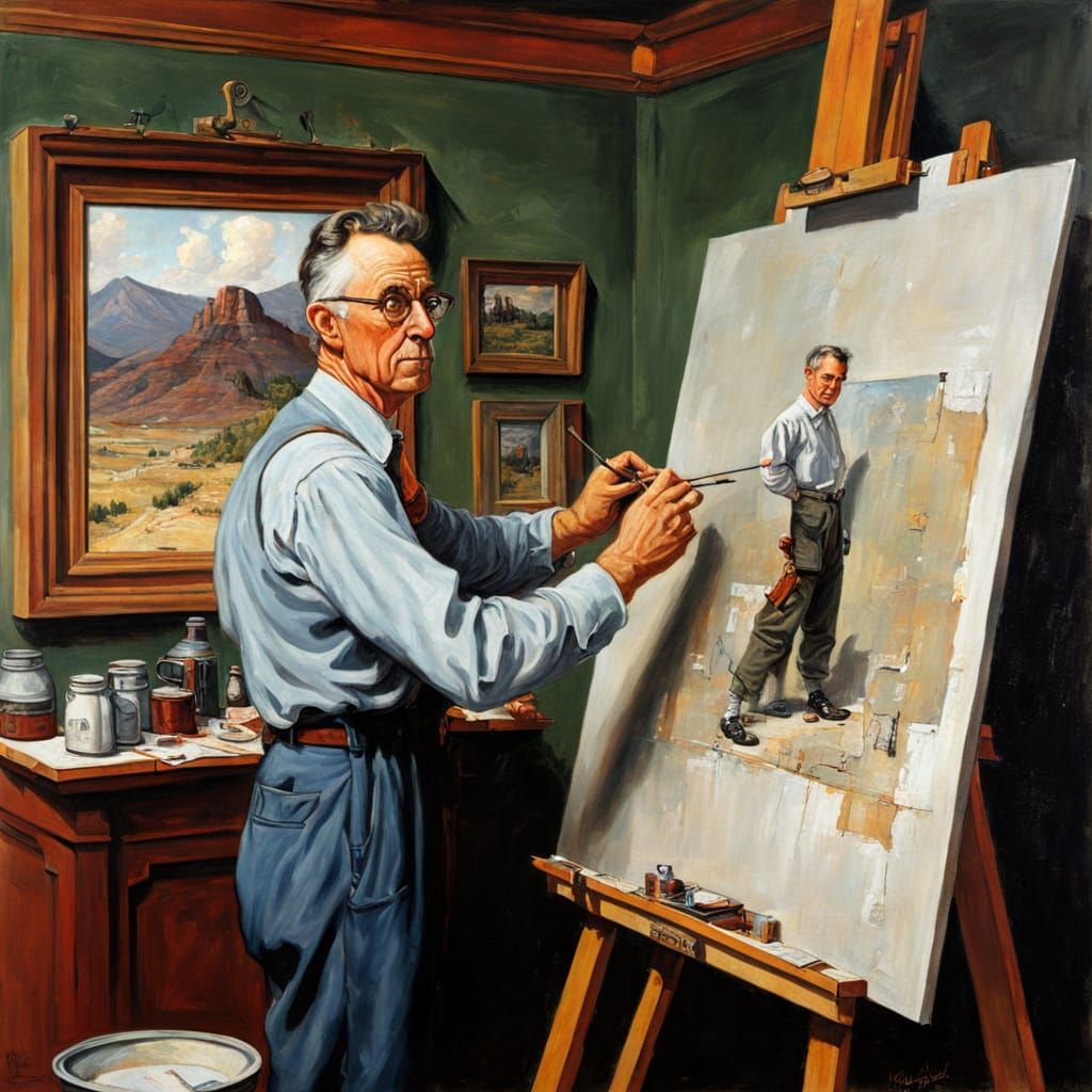 Young Artist Creates Vibrant Self Portrait in Oil