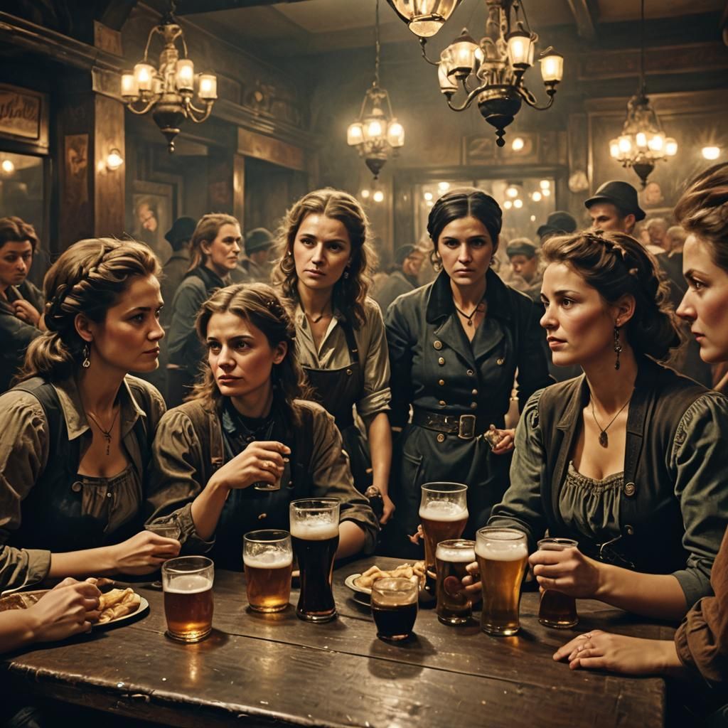 Thieves Gather in Beer Hall: A Soviet Realism Scene