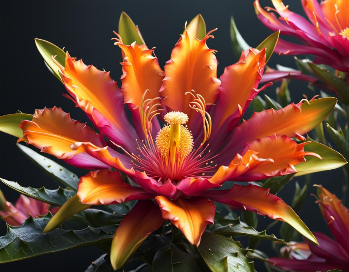 Detailed Close-Up of Epiphyllum Flower