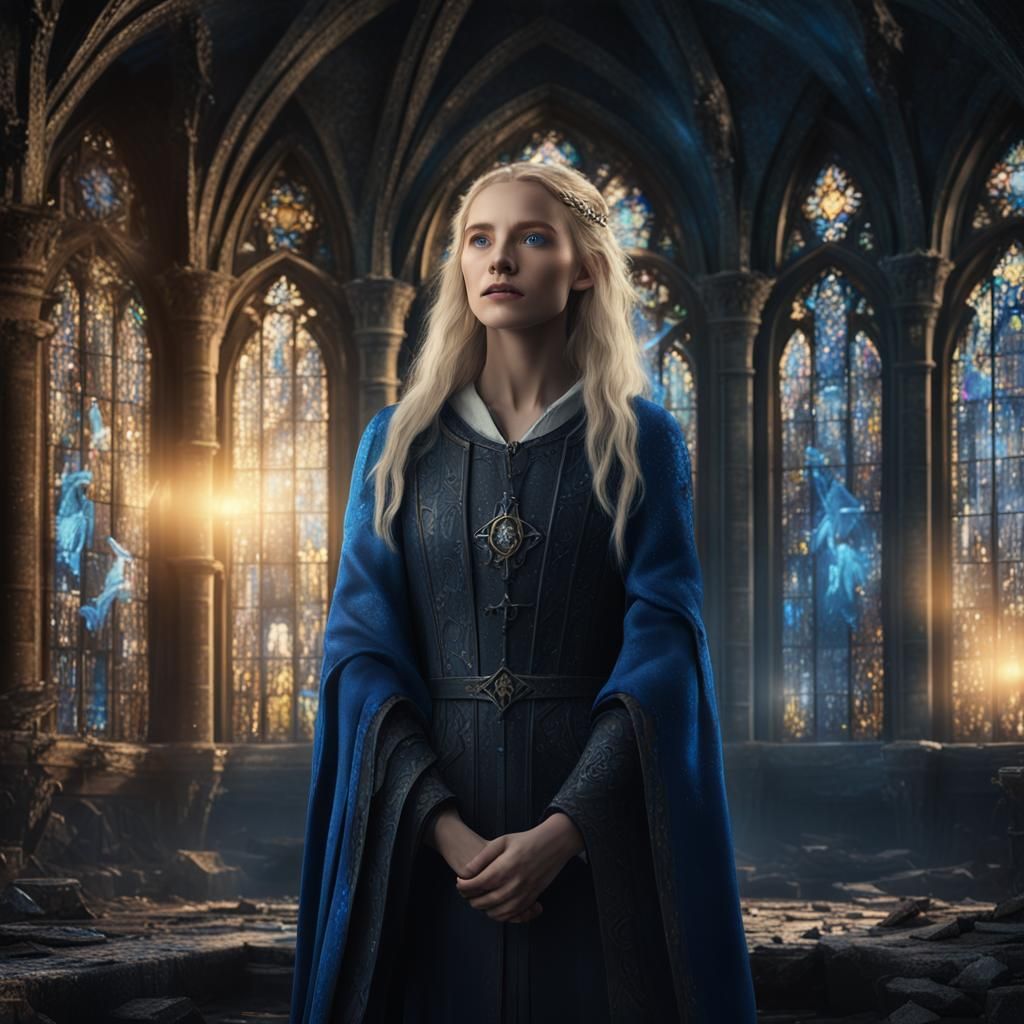 Mystical Castle: Ravenclaw Girl in Digital Painting