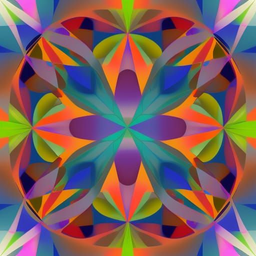 Abstract Happy Birthday Art in Complementary Colors