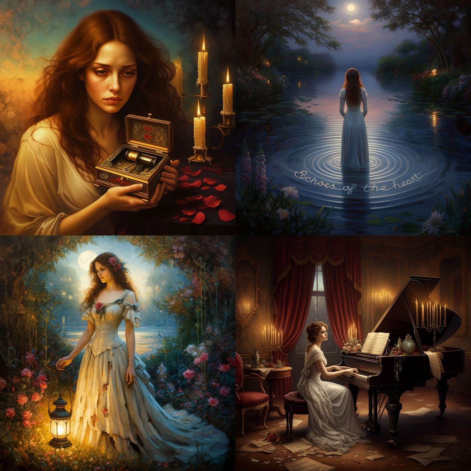 Love Songs Album Cover in Romantic Oil Painting Style