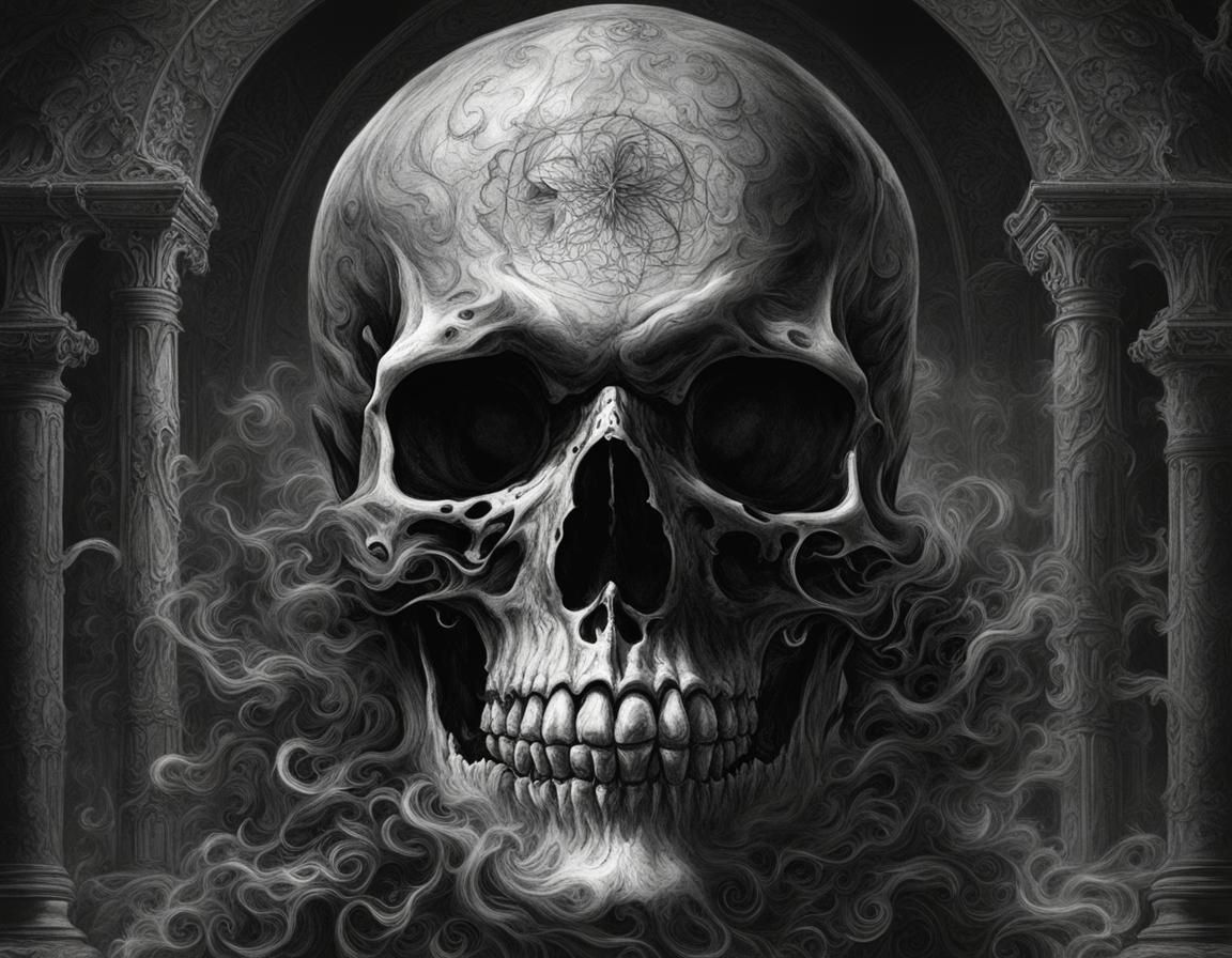 Flaming Skull Gothic Horror Concept Art