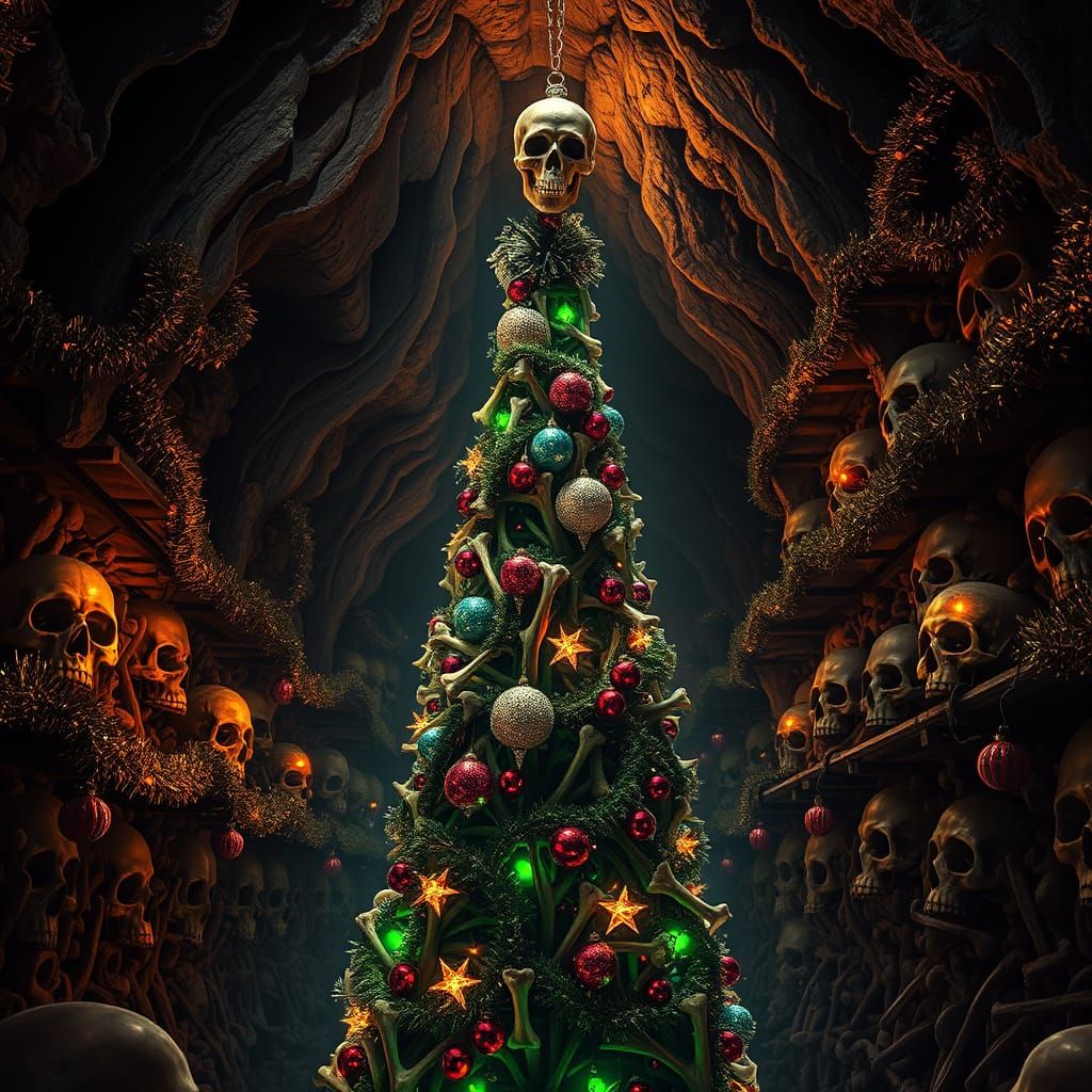 Christmas in the Paris Catacombs Ossuary