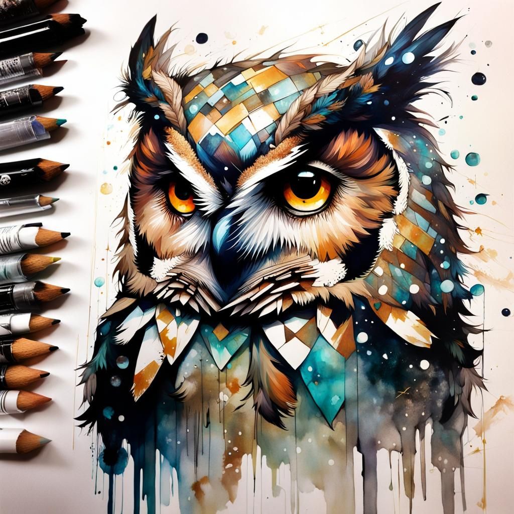 Detailed Chibi Owlbear with Expressive Eyes