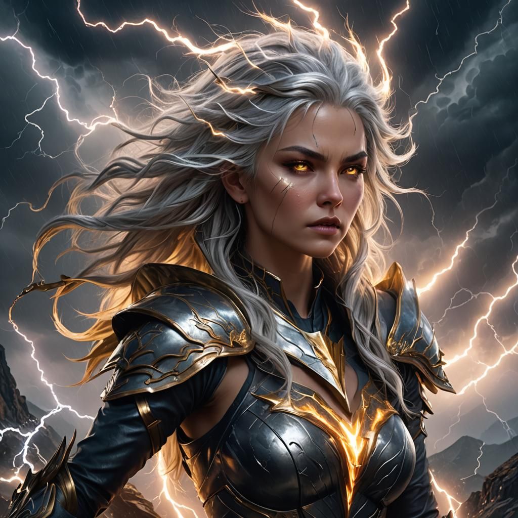Elemental Sorceress Transformed into Lightning Bolt