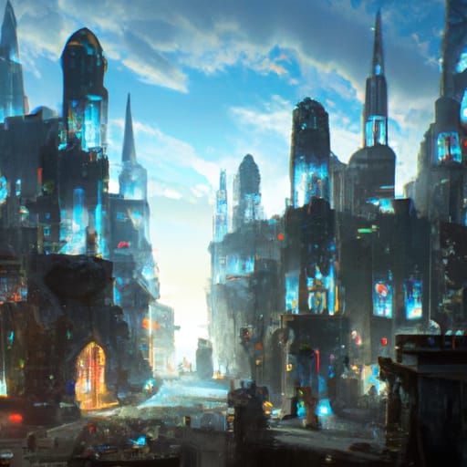 Detailed Fantasy City Concept Art in 8K