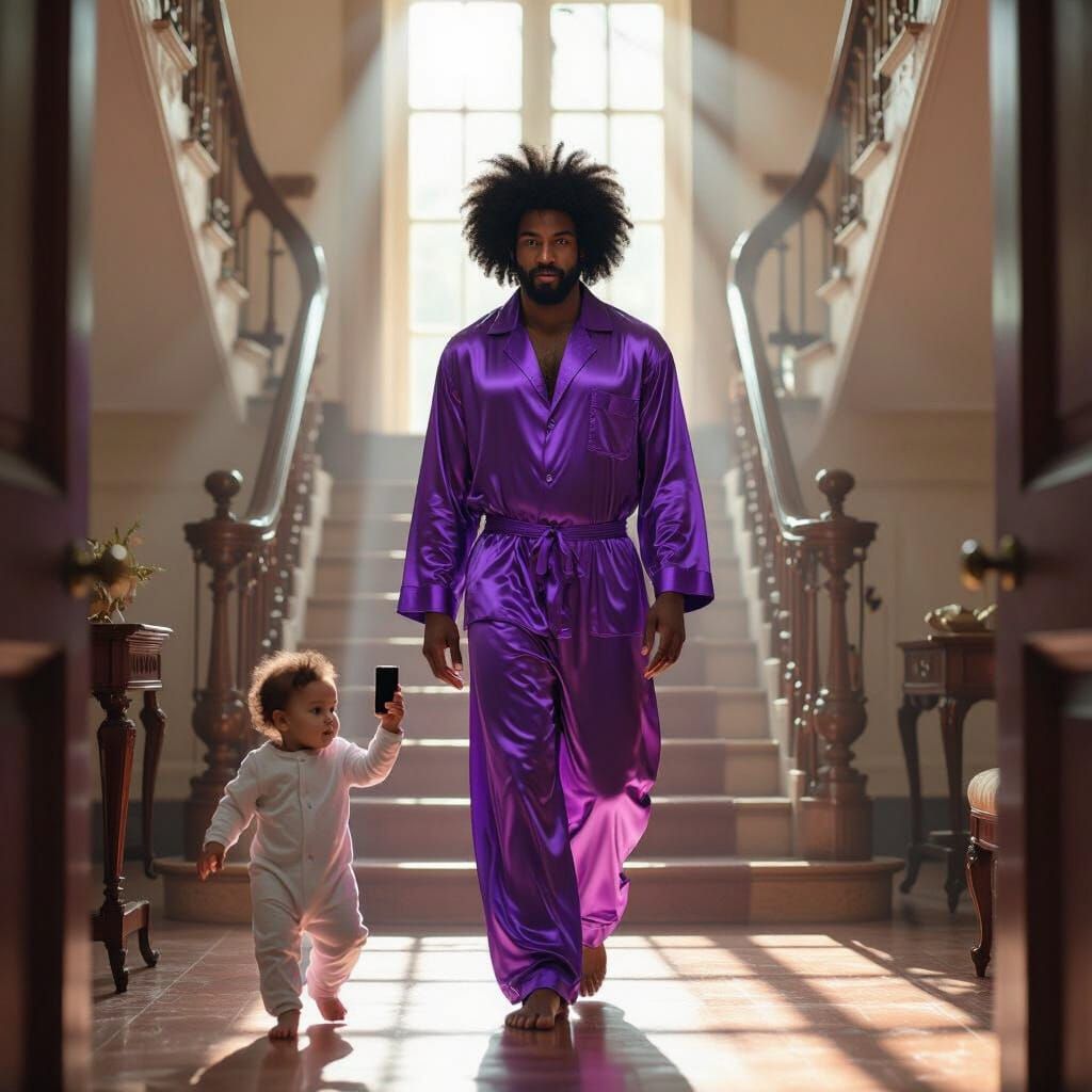 Sci-Fi Plantation: African Man in Silk Pajamas