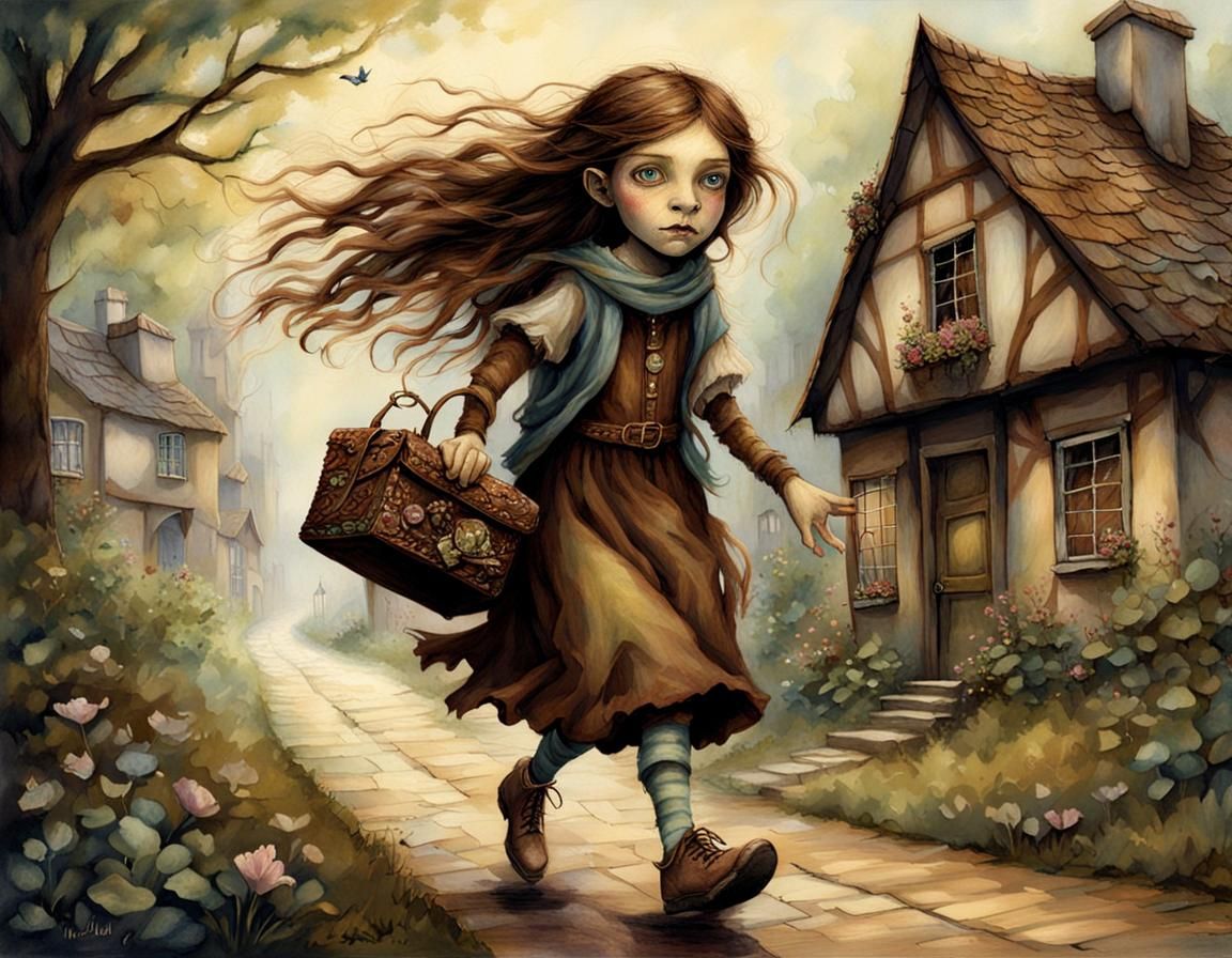 Fae Brownie Delivering a Message: Urban Fantasy Art