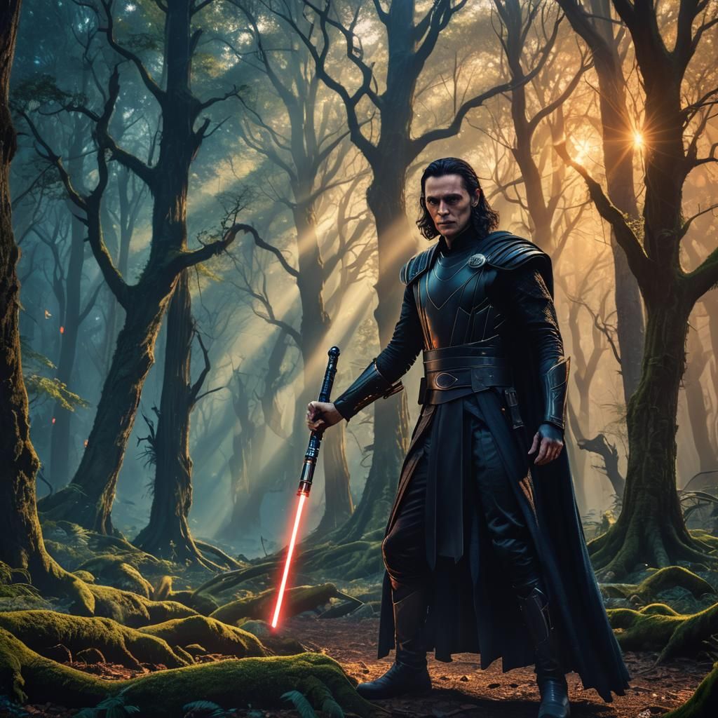 Loki as Kylo Ren in Mystical Forest