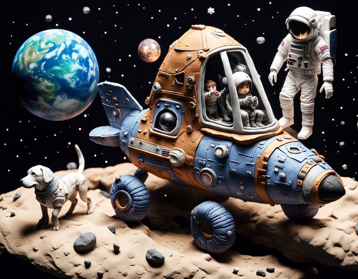 Cosmic Adventure in Fantasy Spacesuit Sculpture