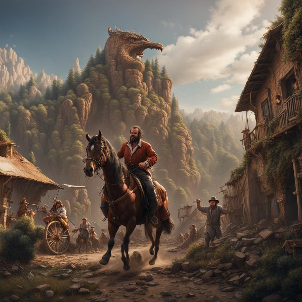 Bud Spencer Hits Dricus du Plessis: Fantasy Art