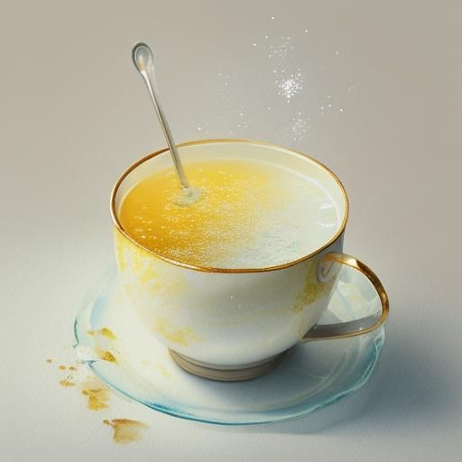 Whimsical Watercolor of Smiling Sugar Cube