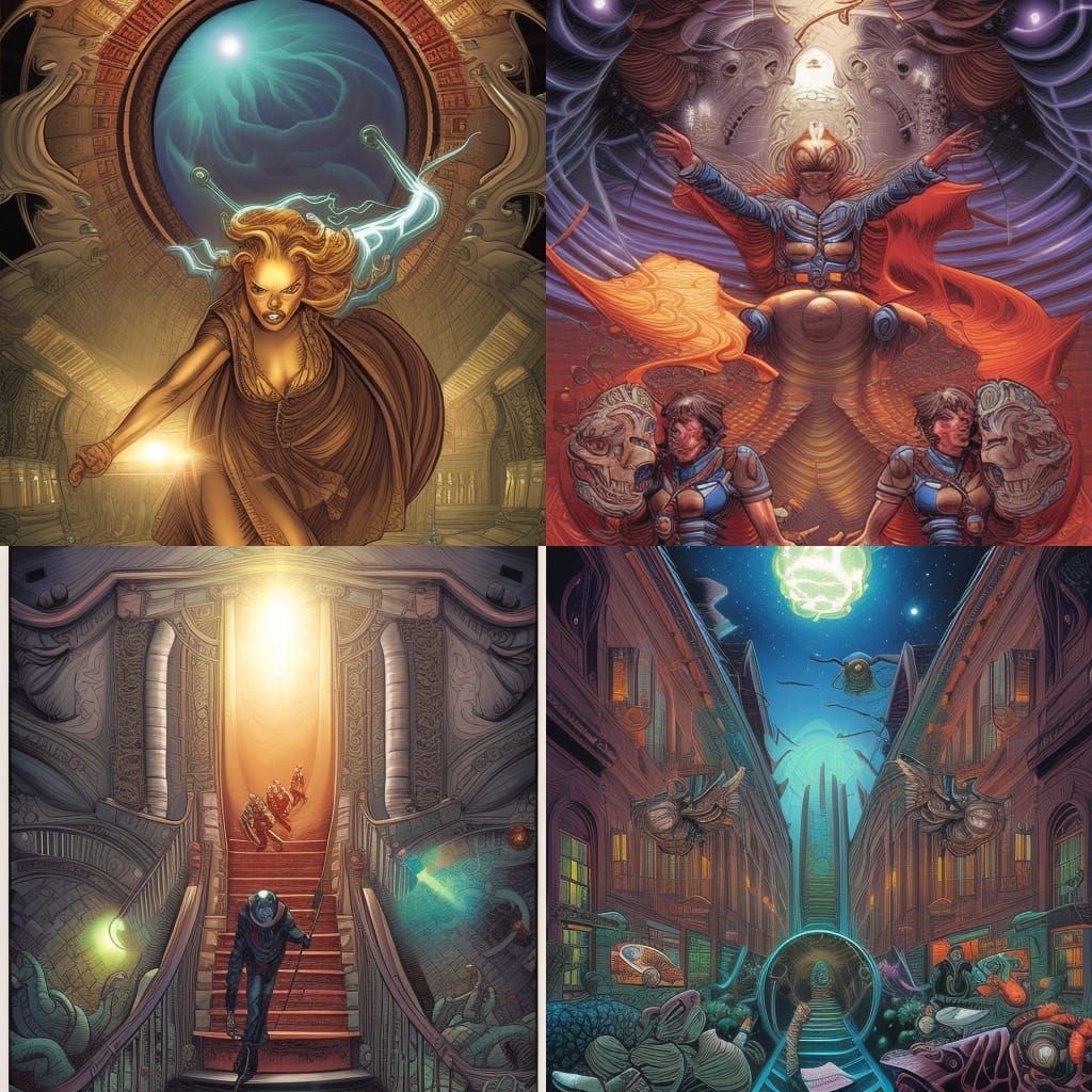 Grand Entrance to an Alternate Dimension in Comic Book Art
