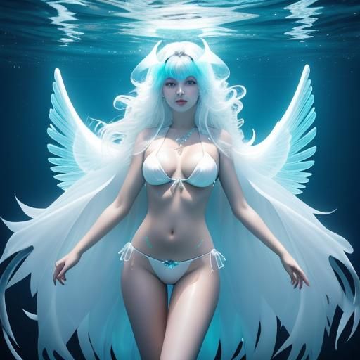 Captivating Sea Witch with Luminescent Wings