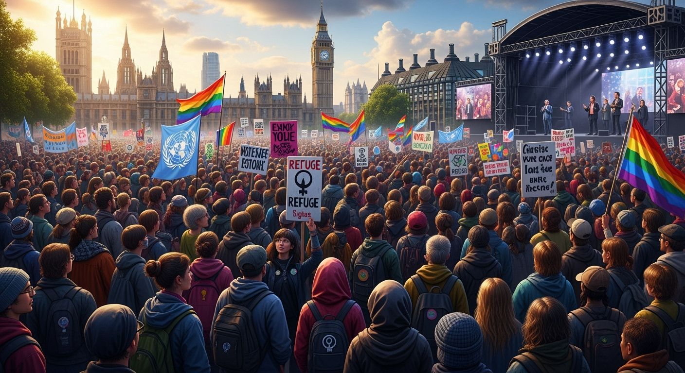 London Square Protest for Refugee Rights & Equality