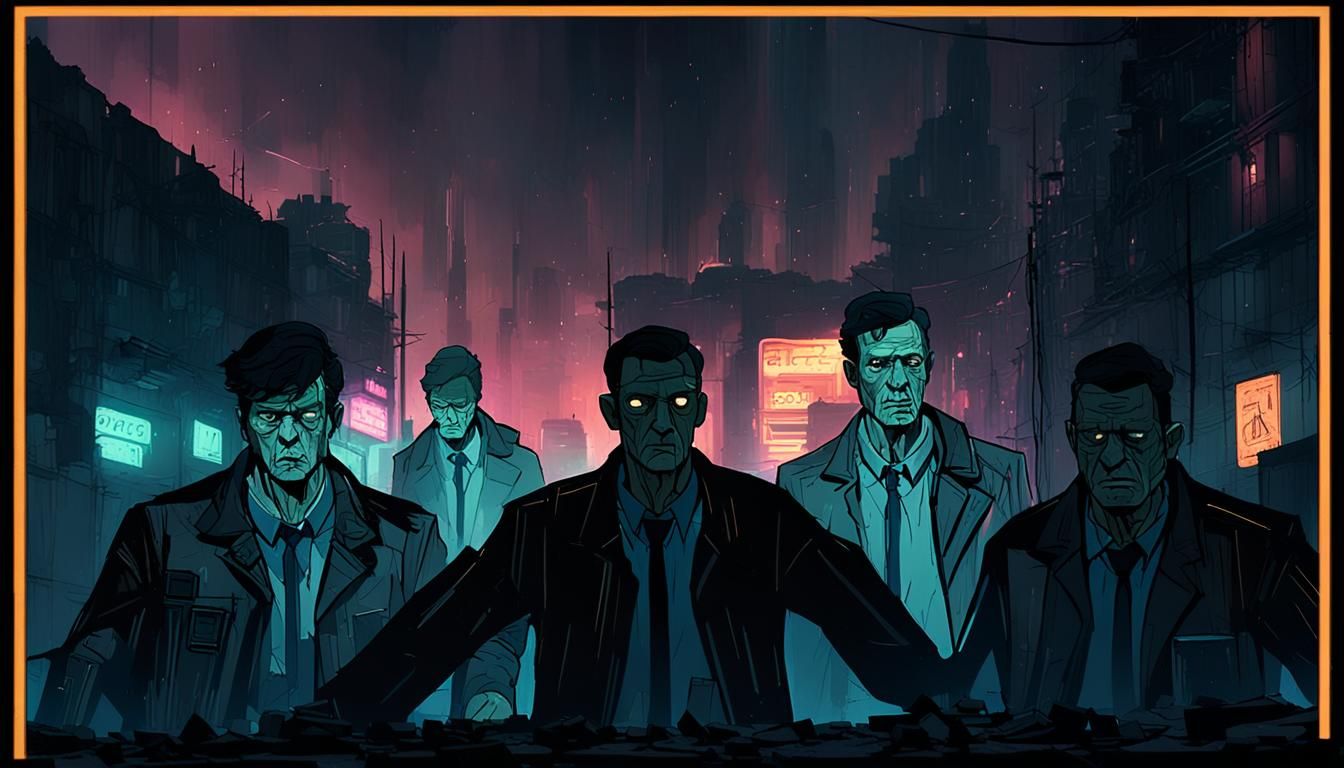 Post-Apocalyptic City Street in Cyberpunk Style