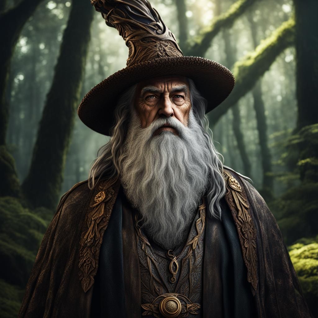 Hyperrealistic 3D Render of Woodland Wizard
