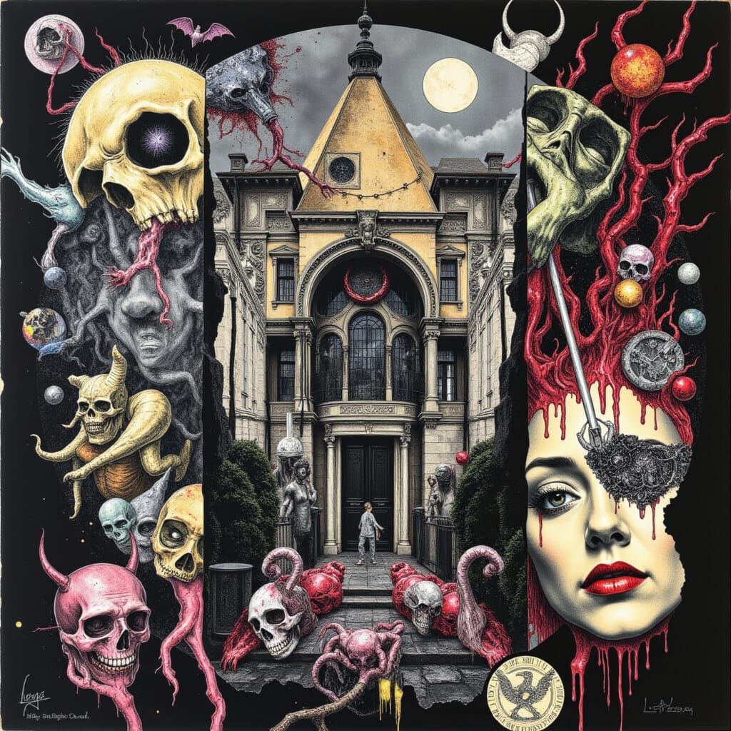 Sinister Cancer Zodiac Portrait in Oil Painting Style