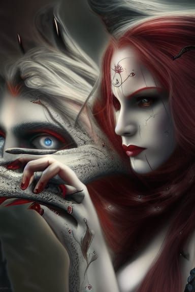 Vampire Couple in Detailed Fantasy Art