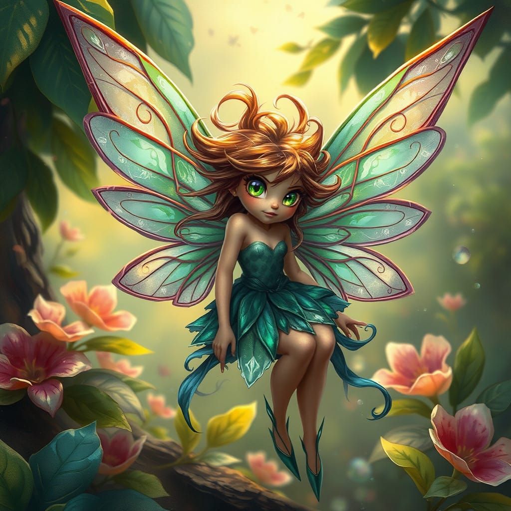 Enchanted Forest Fairy in Whimsical, Painterly Style