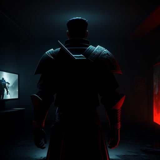 Ancient Warrior in War Room: Low-Poly 3D Art