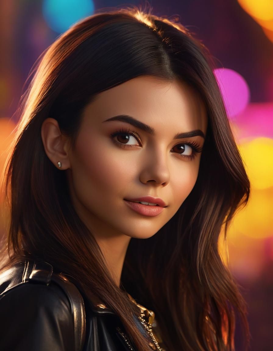 Dramatic Portrait of Victoria Justice in Hyperrealism
