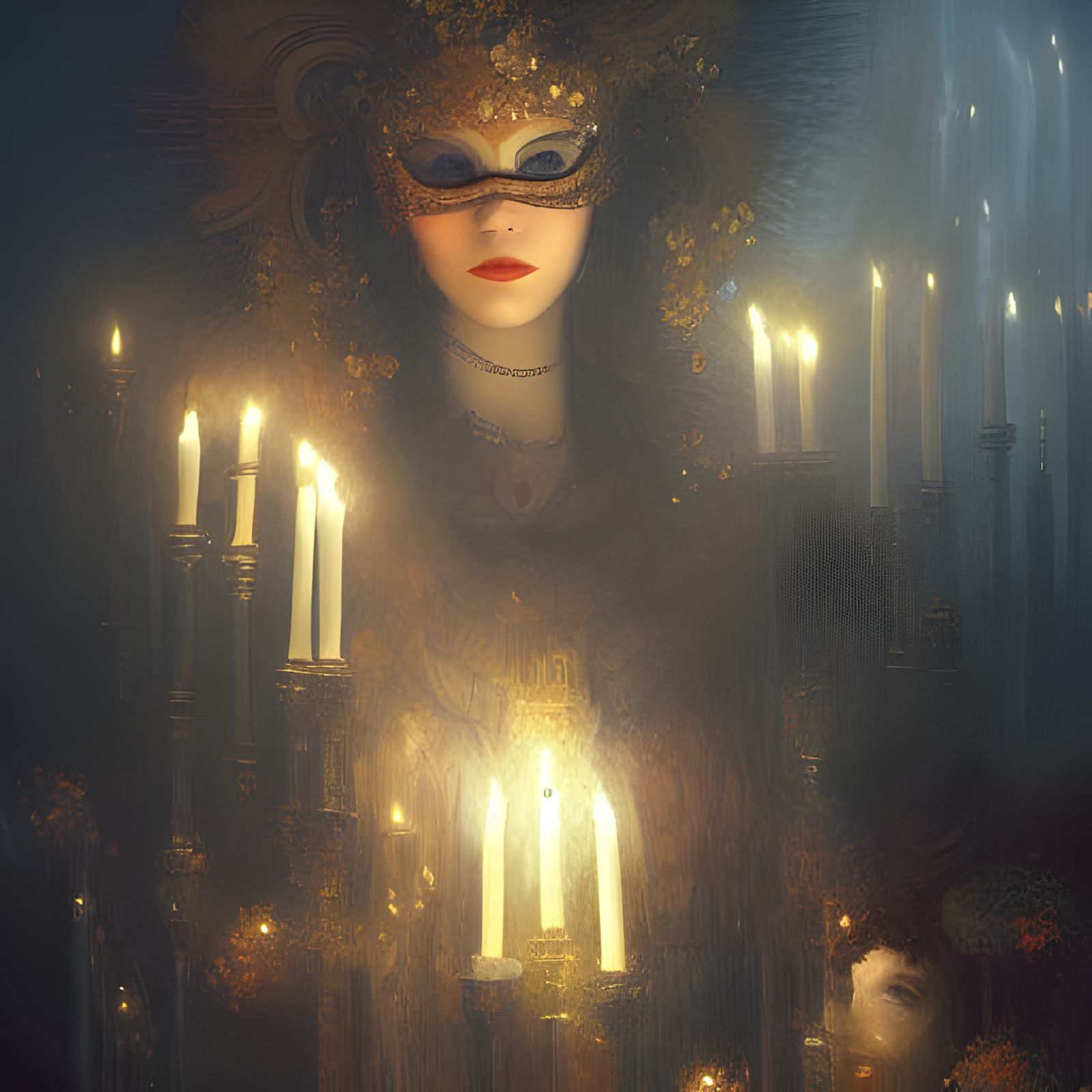 Italian Masquerade Fantasy Art in Klimt Style