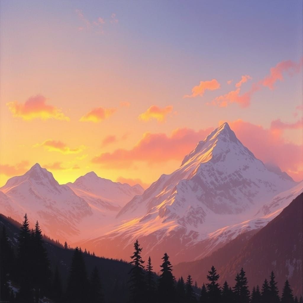 Golden Alpine Peaks at Sunset