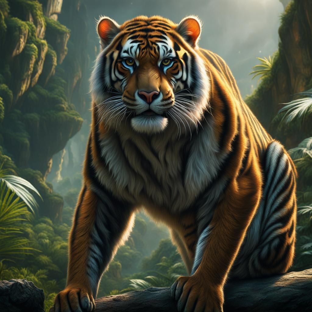 Fantasy Monkey-Tiger Hybrid in Cinematic Style