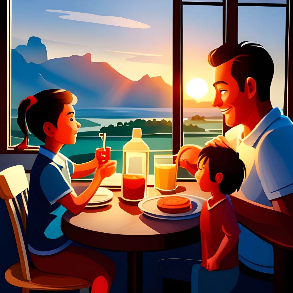 Father's Day Breakfast: A Heartwarming Family Scene
