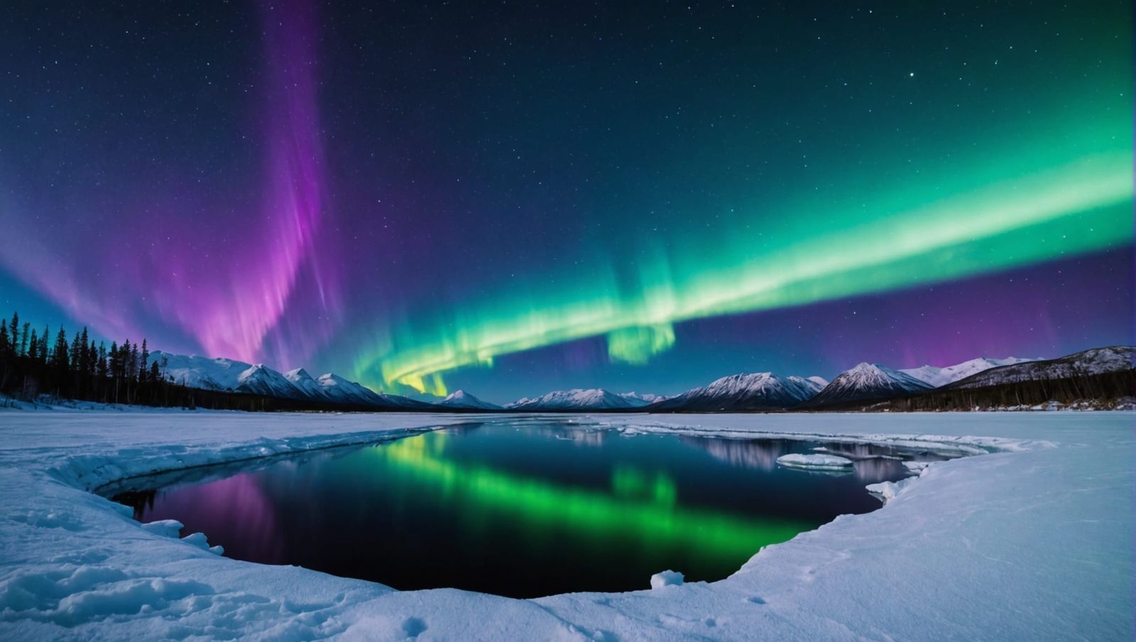 Arctic Northern Lights Dance Across Starry Sky