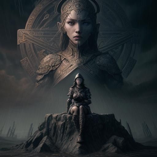 Woman Before Storm in James Jean Style