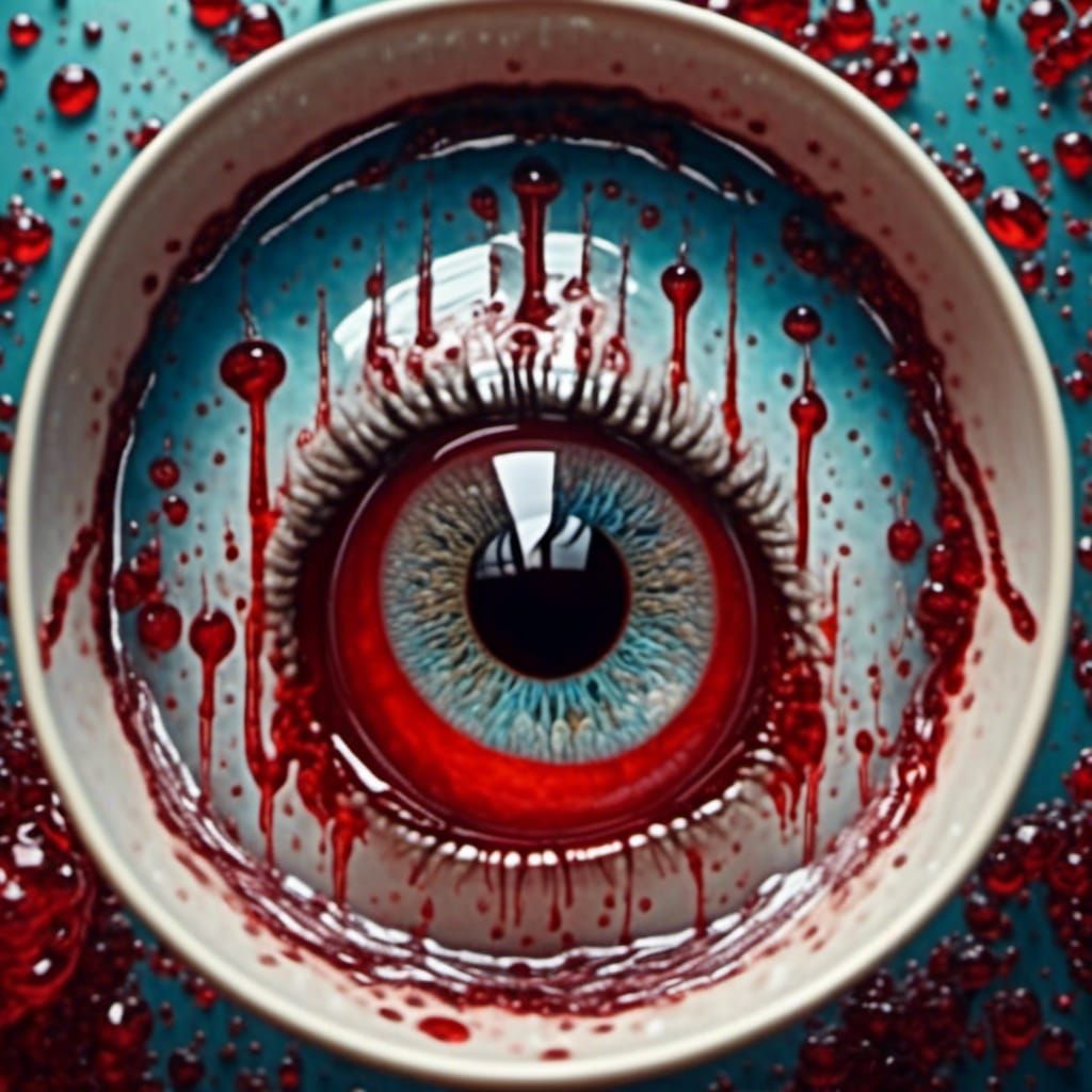 Eerie Eyeball Suspended in Jelly: CGI Fine Art