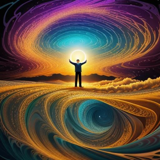 Blissful Realization: Abstract Vector Fractal Art