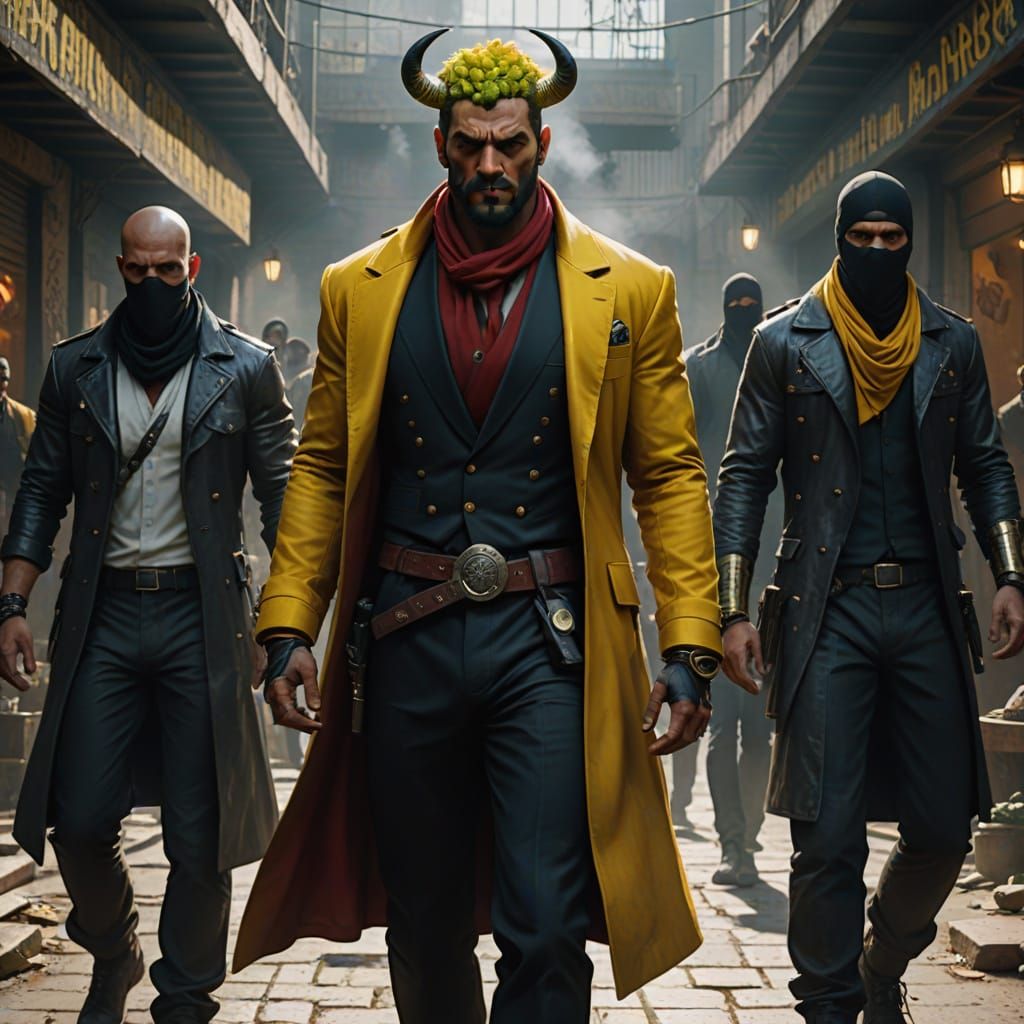 Young Men in Football Kits with Fantasy Figures