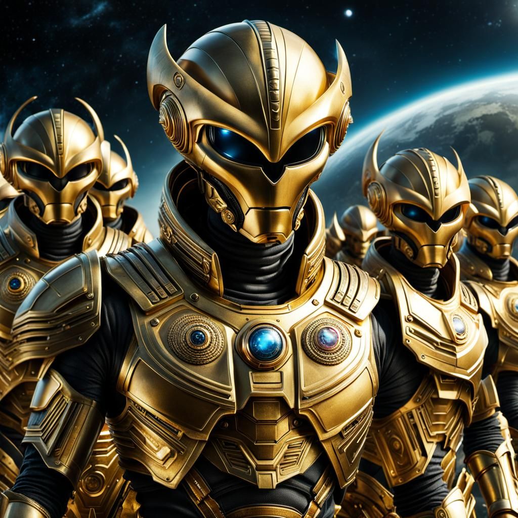 Golden alien army