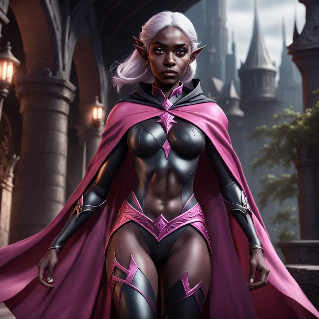 Drow Elf Superhero in Fantasy Concept Art