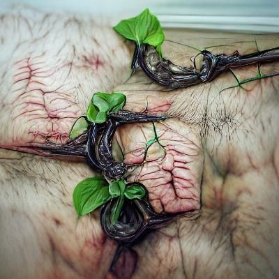 Hyperrealistic Vines Grow From Decaying Body