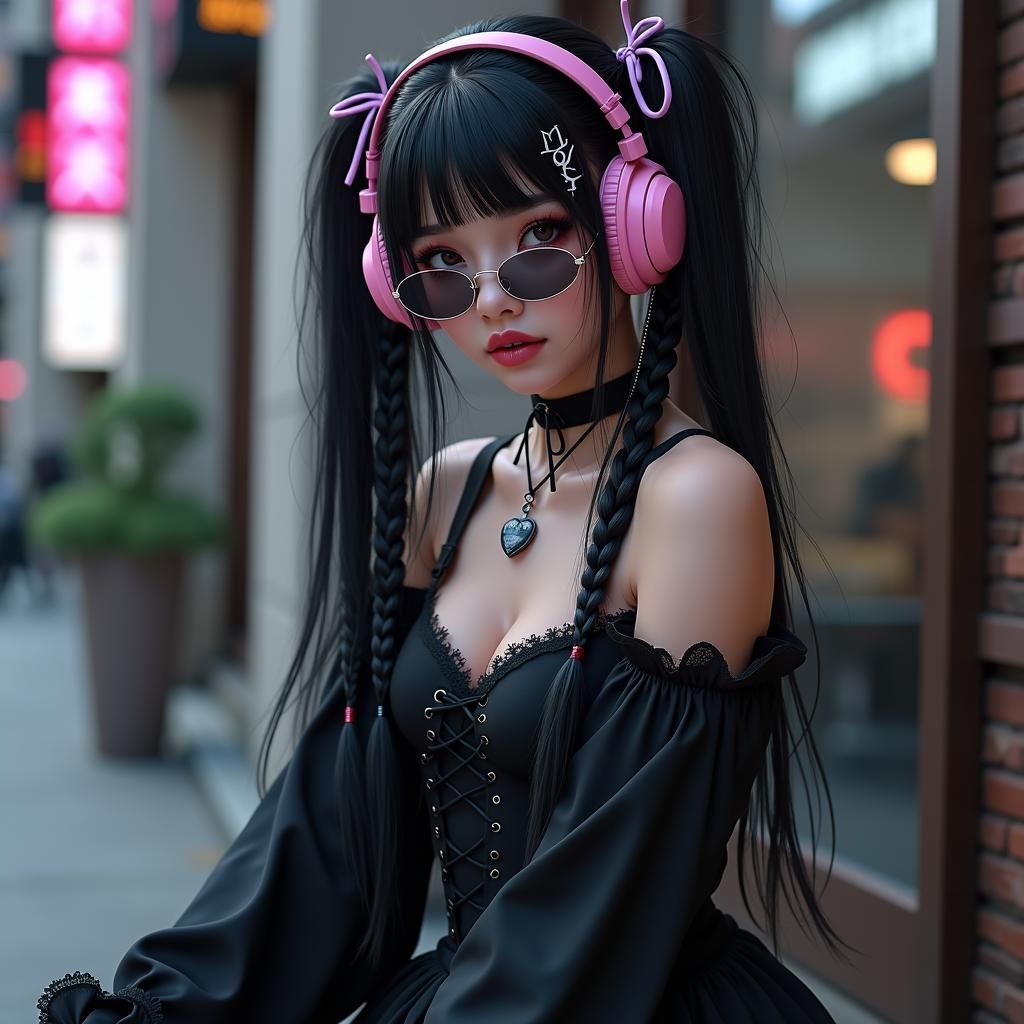 Gothic Woman Portrait in Dark Cinematic Realism