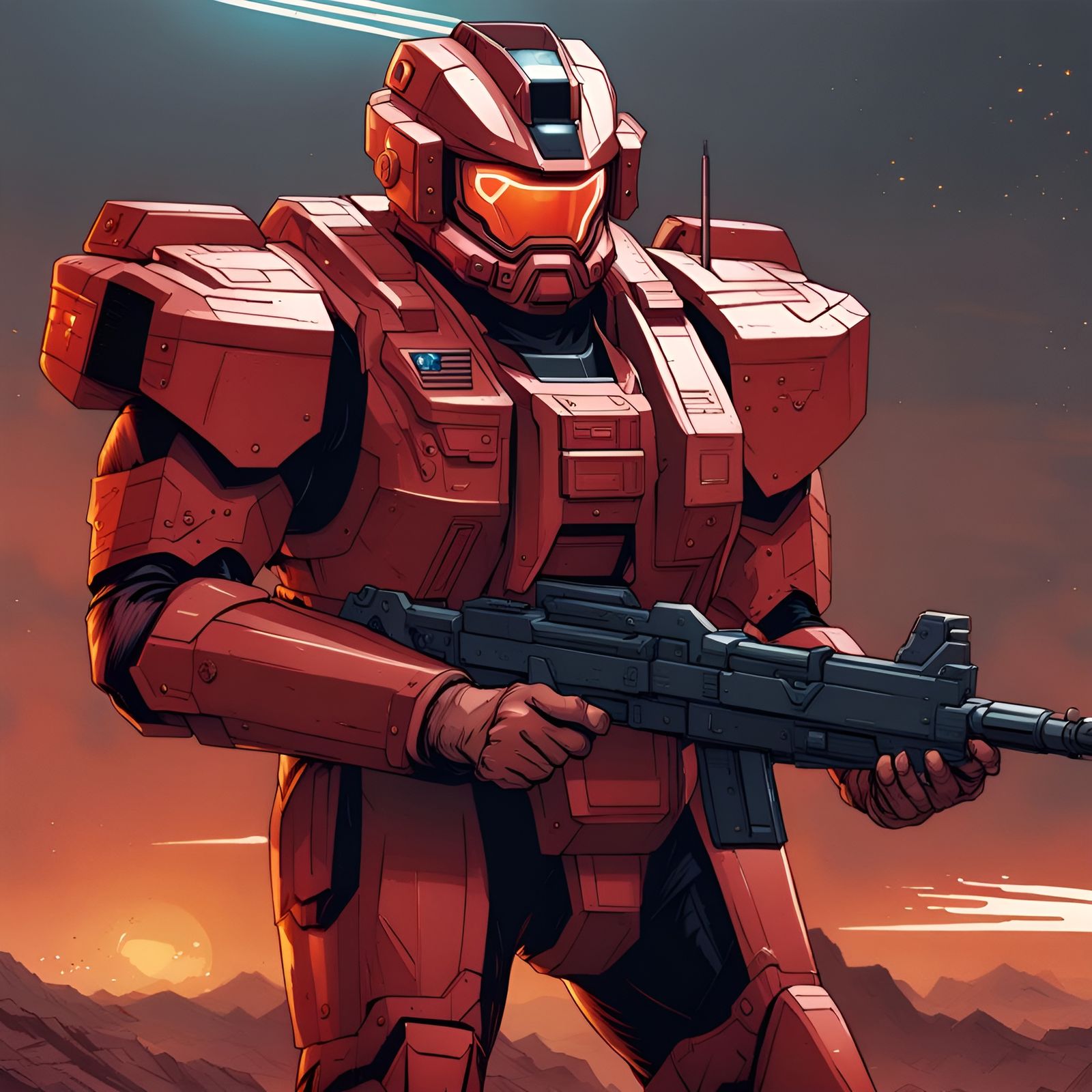 Futuristic Blond Warrior in Comic Book Style