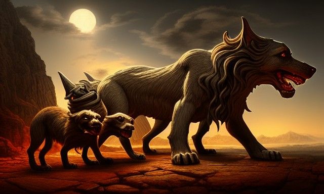 Cerberus Guards Underworld Entrance: Game Concept Art